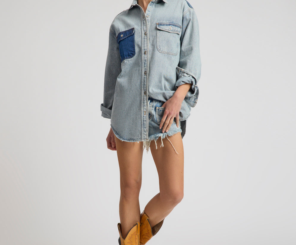 Saint Tropez Everyday Denim Shacket - Hendrixe Blue