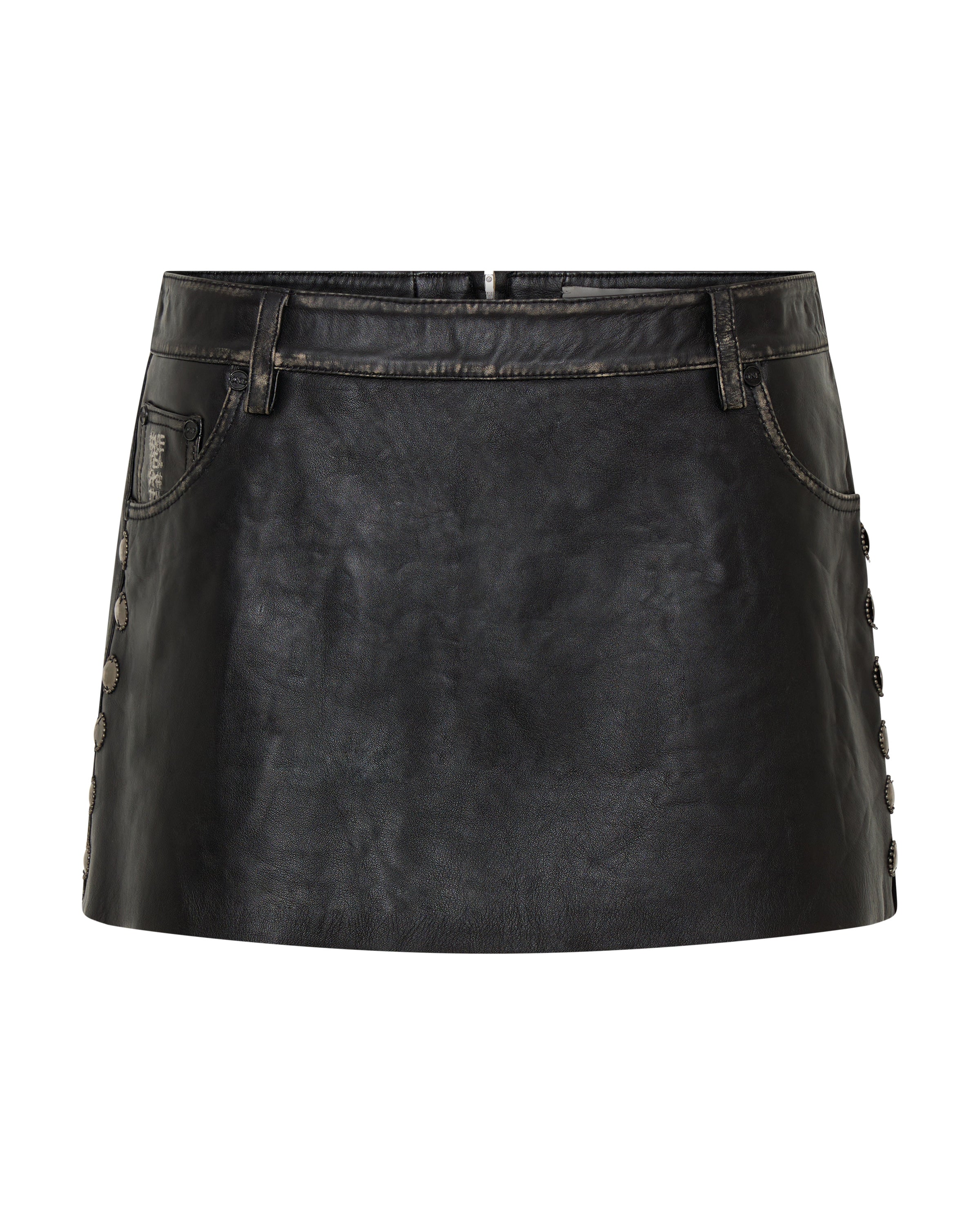 City Nights Axel Low Waist Micro Mini Leather Skirt - Black | One