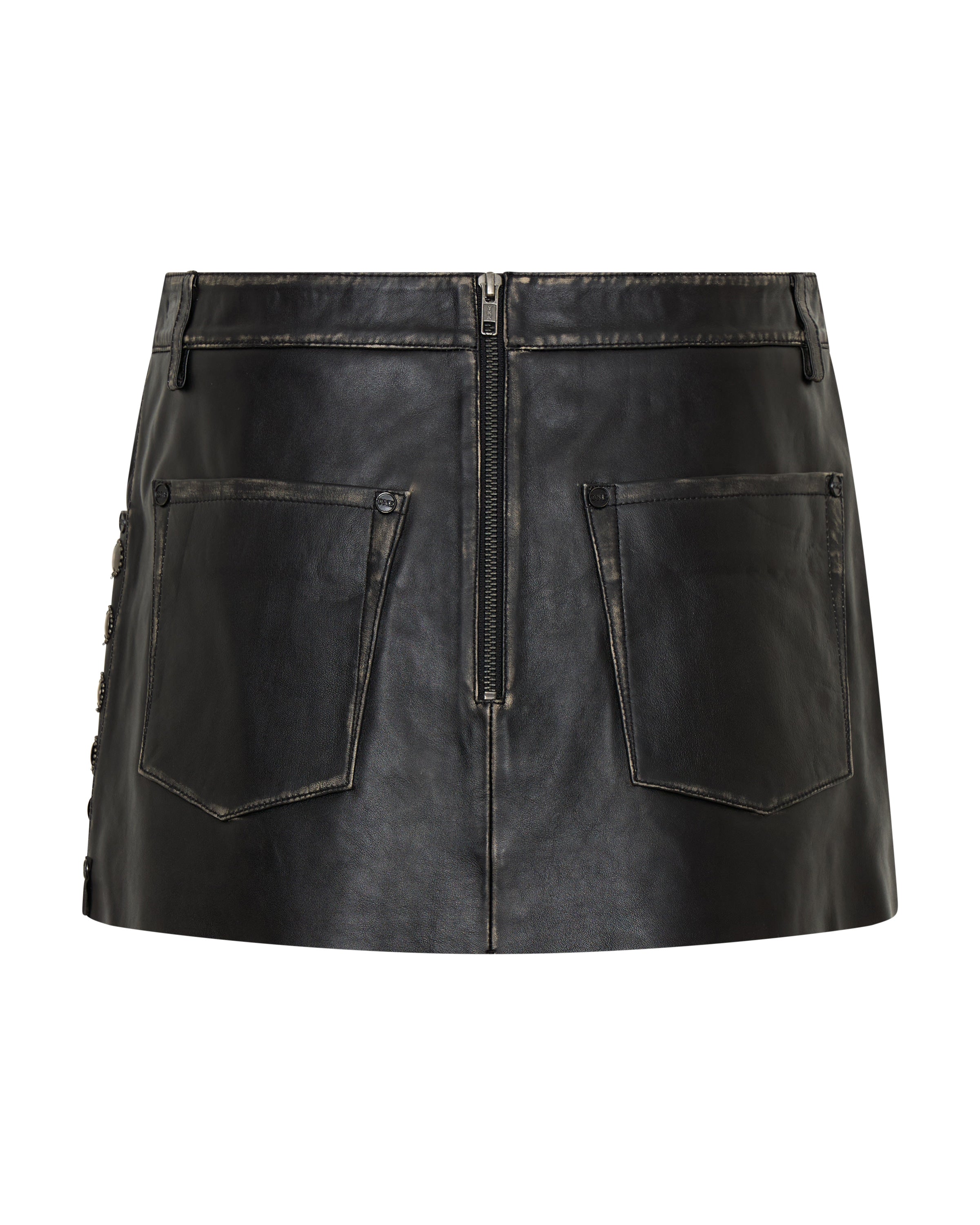City Nights Axel Low Waist Micro Mini Leather Skirt - Black | One