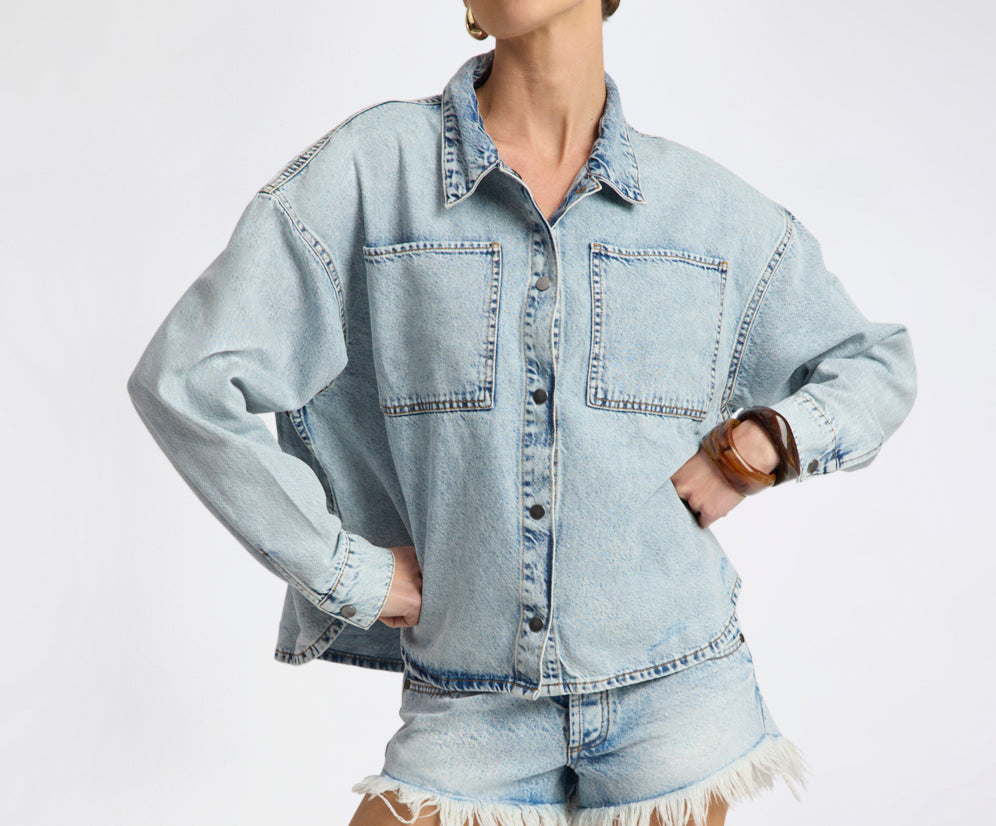 Je T'Aime Denim Shacket - Whisper Blue
