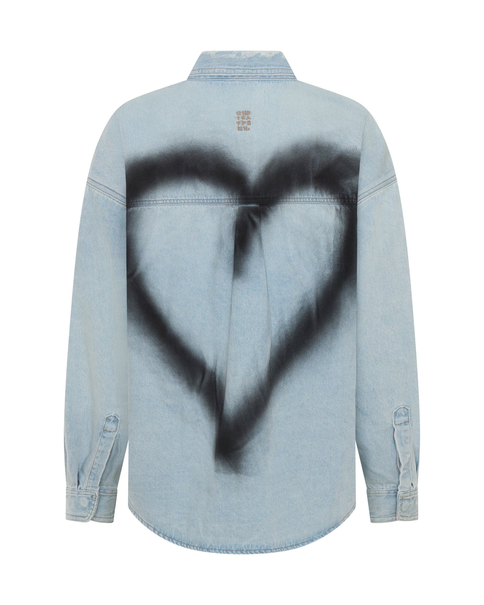 Daydream Heart Oversized Denim Shirt - Sea Mist Blue | One
