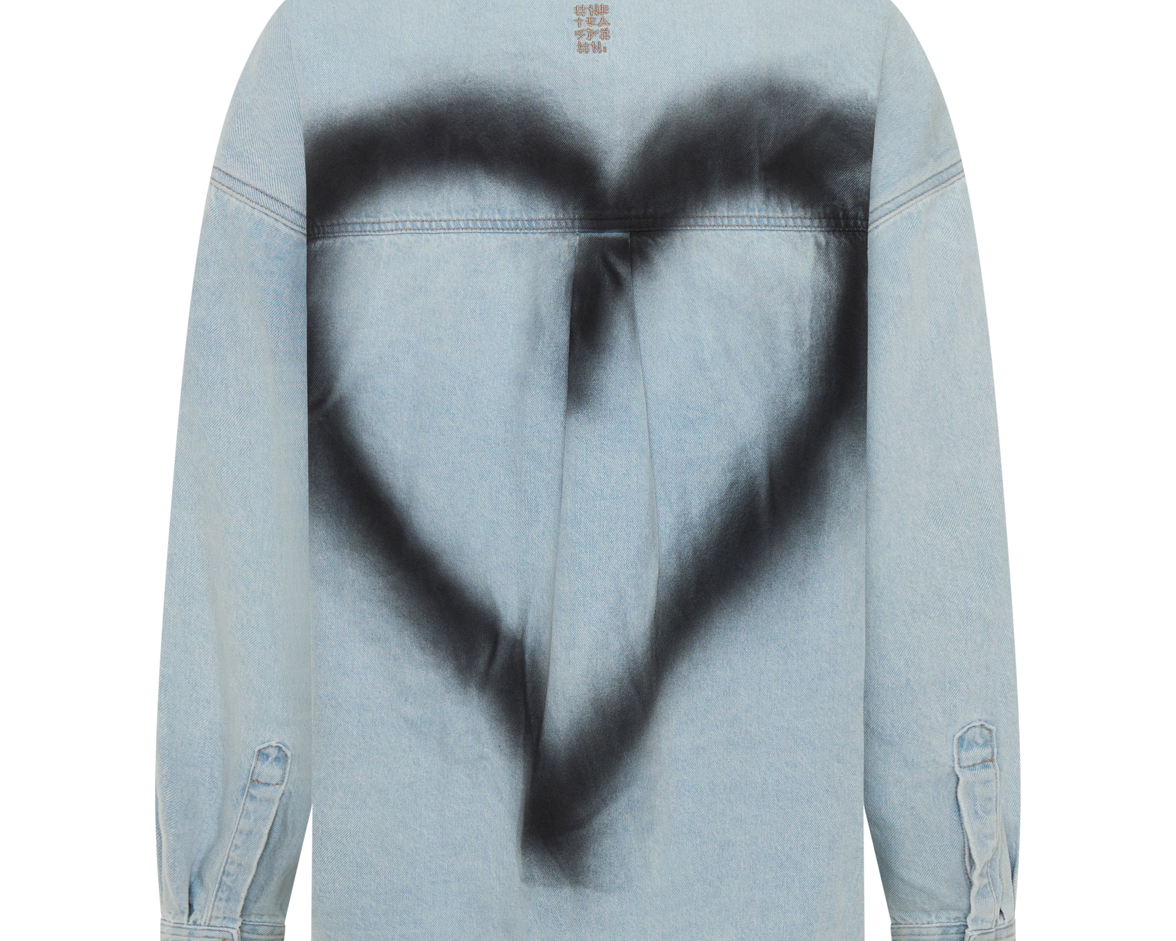 Daydream Heart Oversized Denim Shirt - Sea Mist Blue