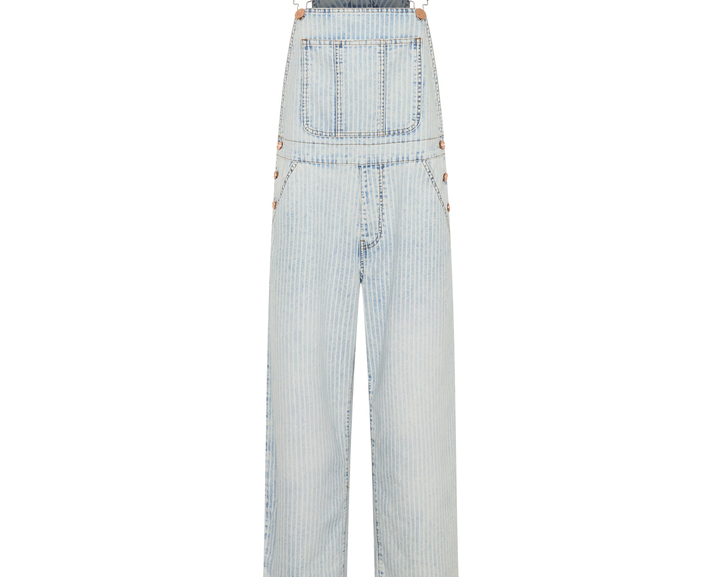 Painters Classic Long Length Denim Overalls - Summer Stripe