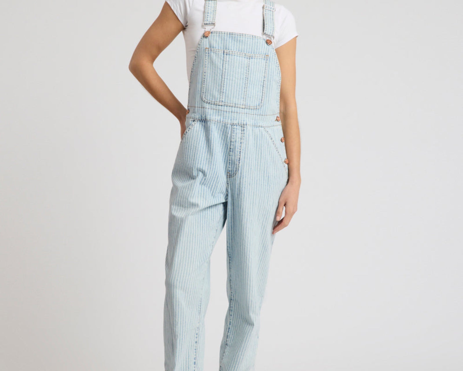Painters Classic Long Length Denim Overalls - Summer Stripe
