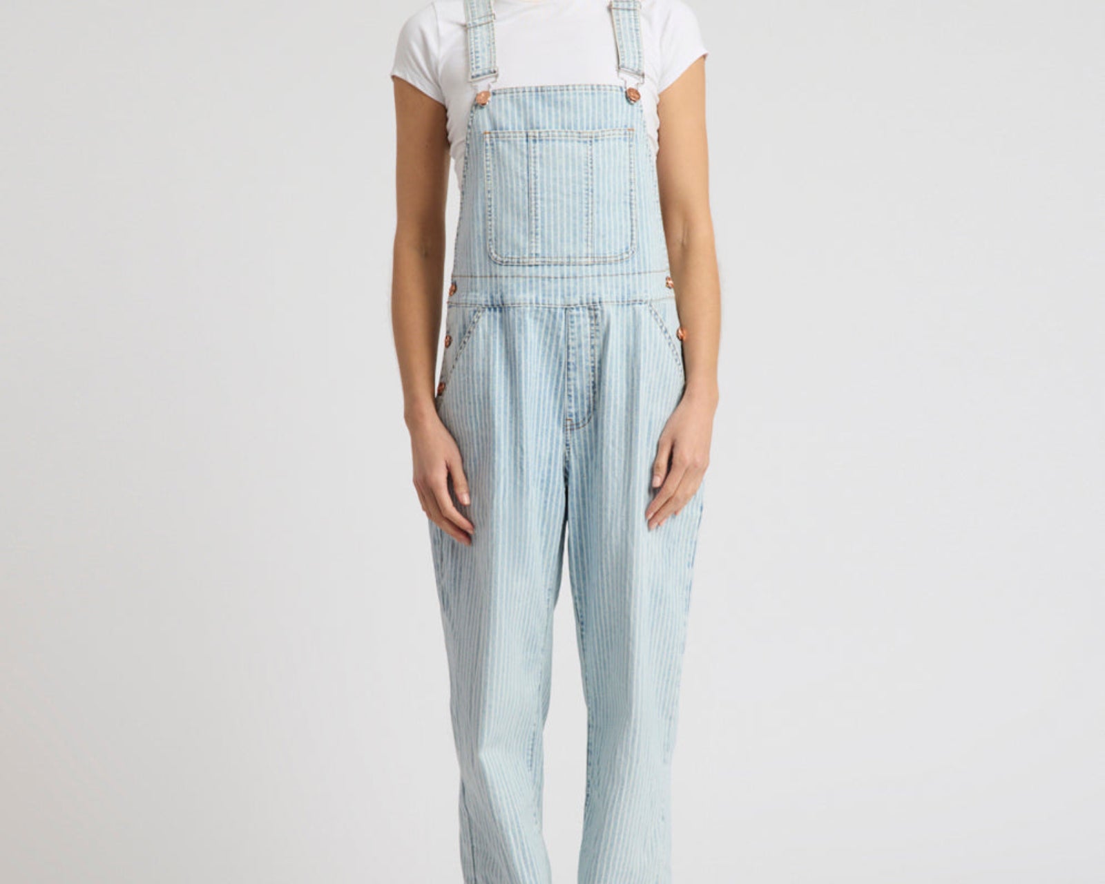 Painters Classic Long Length Denim Overalls - Summer Stripe