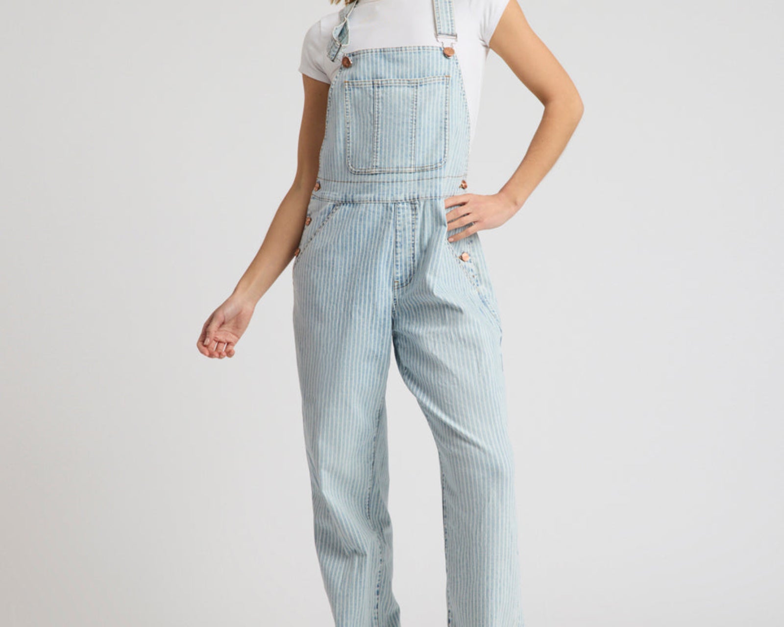 Painters Classic Long Length Denim Overalls - Summer Stripe