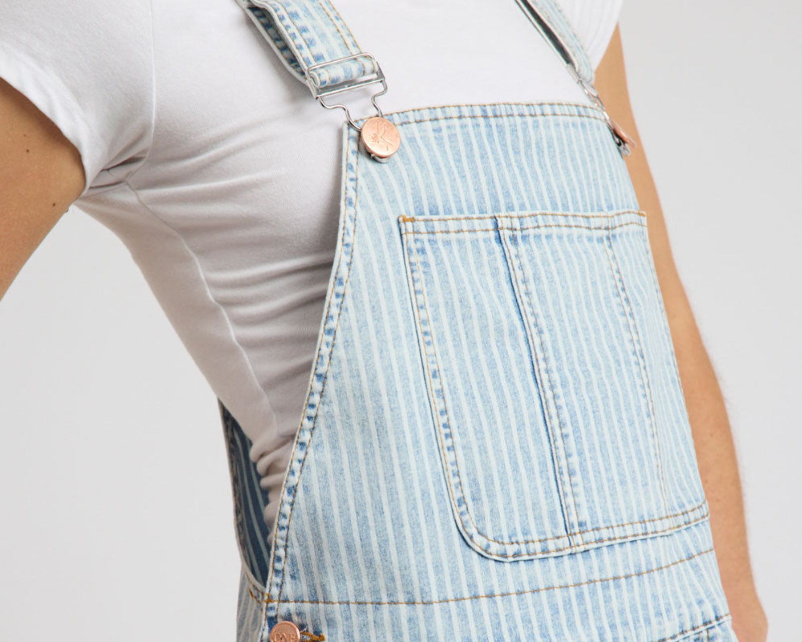 Painters Classic Long Length Denim Overalls - Summer Stripe