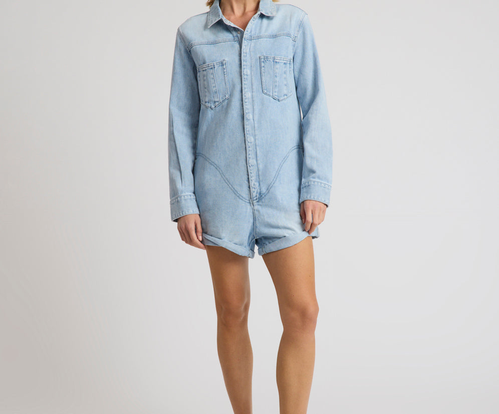 Prophecy Denim Jumpsuit - Blue Latte