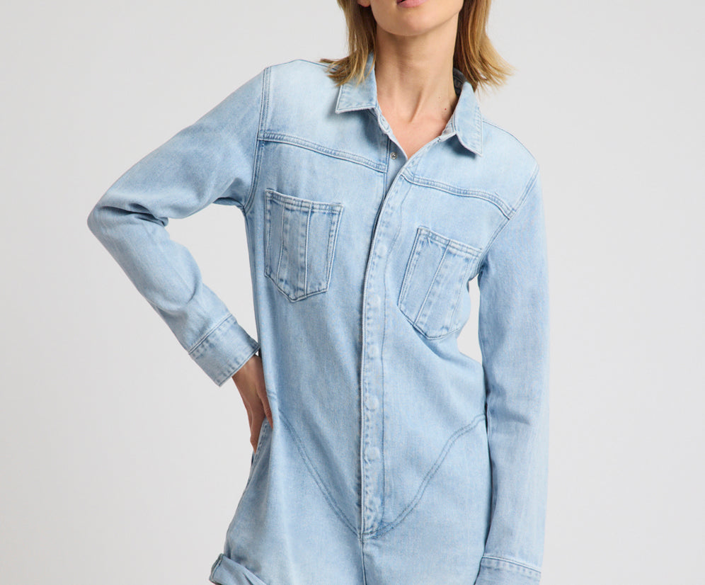 Prophecy Denim Jumpsuit - Blue Latte
