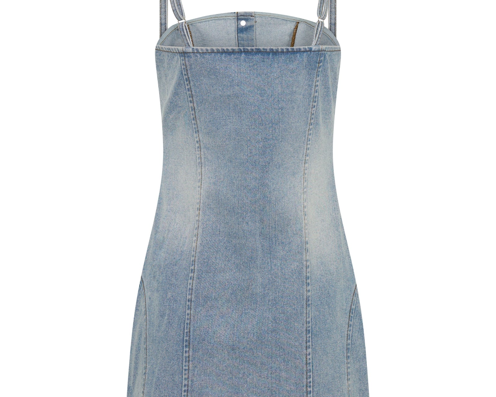 Riviera Fitted Strappy Mini Denim Dress