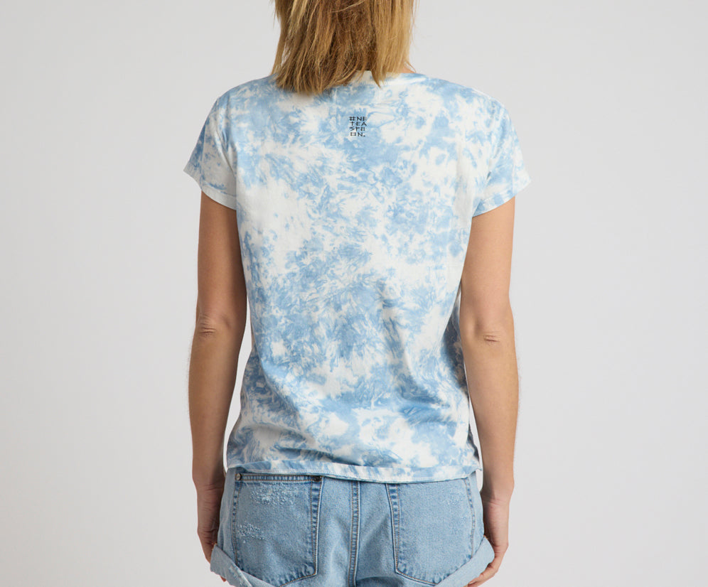 Heart Tie Dye Classic Tee - Faded Blue