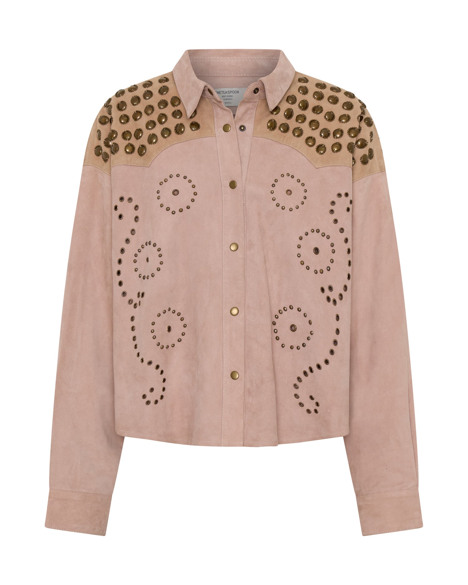 Rodeo Renegade Studded Embroidered Crop Suede Jack - Dusty Pink
