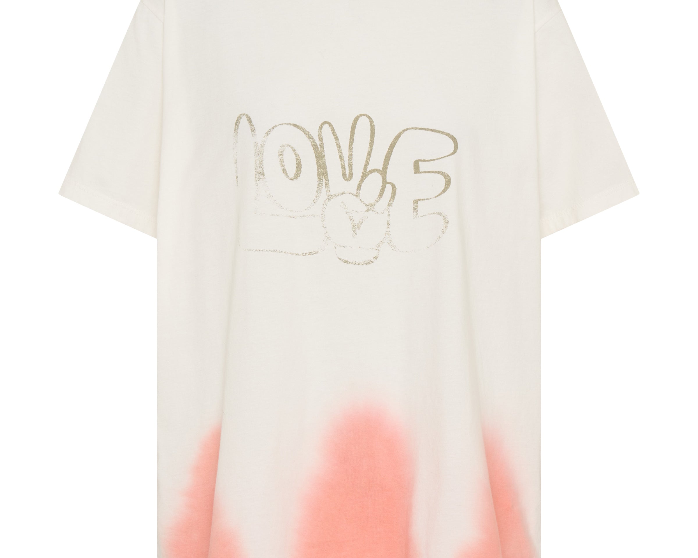 Love Dip Dye Boyfriend Tee - White