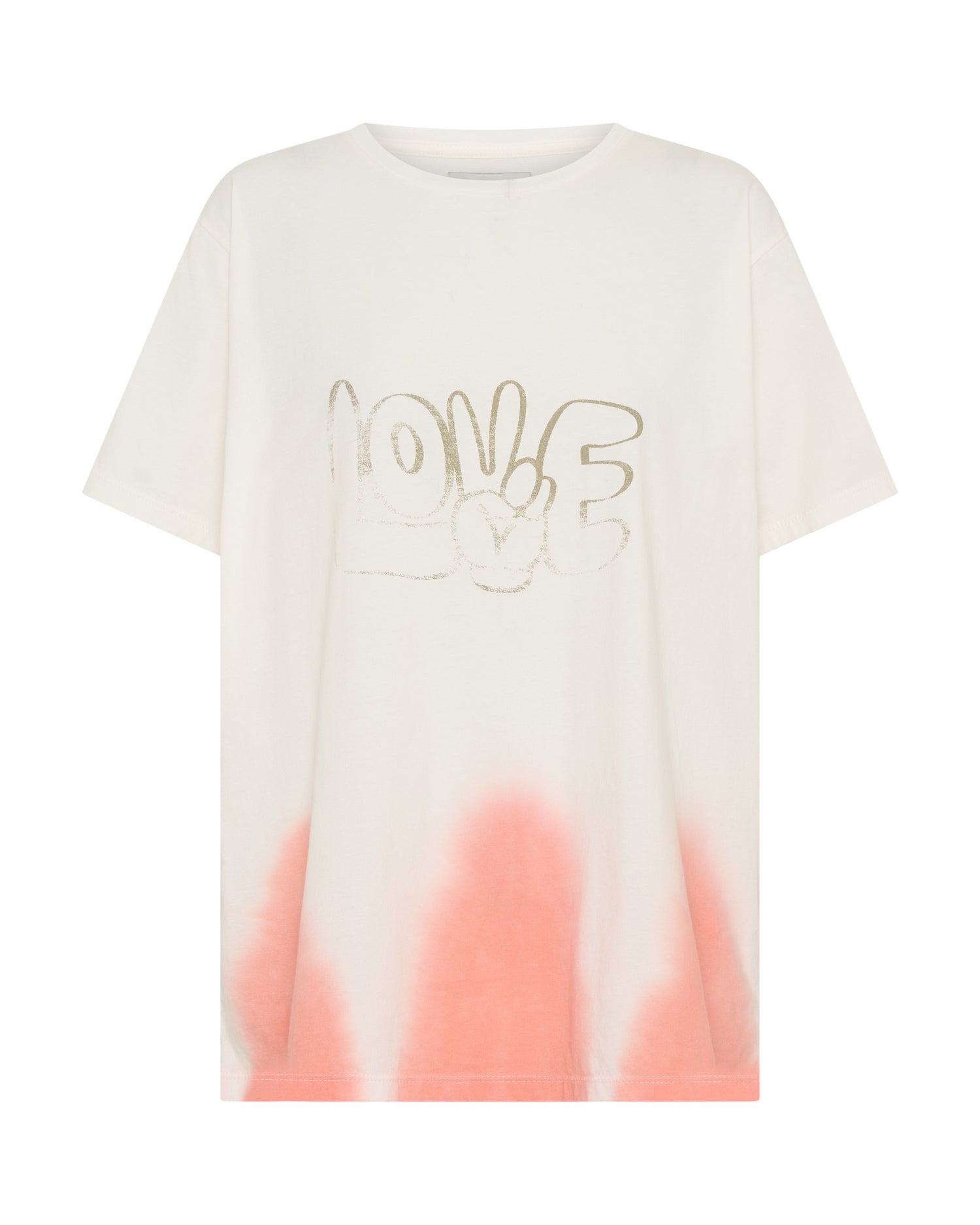 Love Dip Dye Boyfriend Tee - White