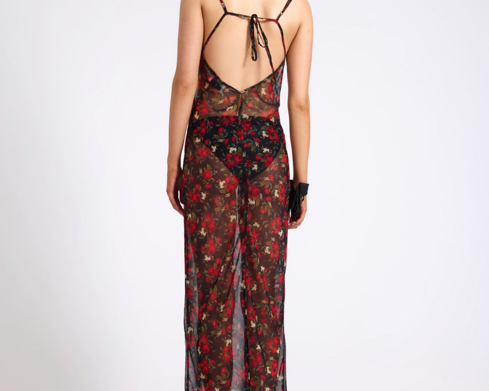 Flower Jagger Slip Maxi Dress - Red