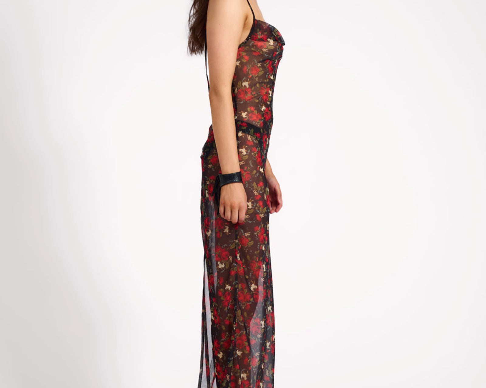 Flower Jagger Slip Maxi Dress - Red