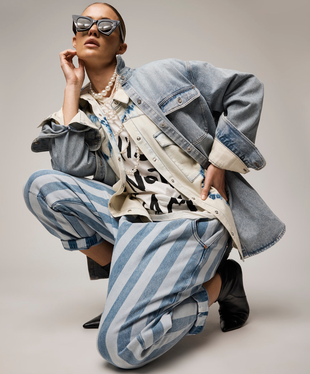 Outcasts Low Waist Drop Crotch Harem Denim Jeans - Beach Club