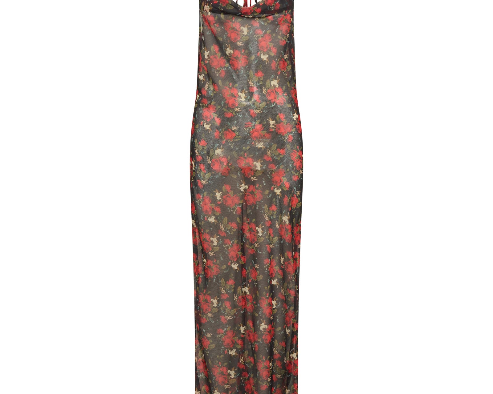 Flower Jagger Slip Maxi Dress - Red