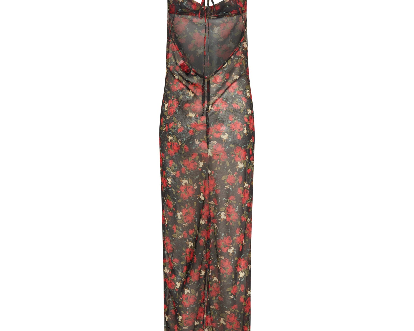 Flower Jagger Slip Maxi Dress - Red