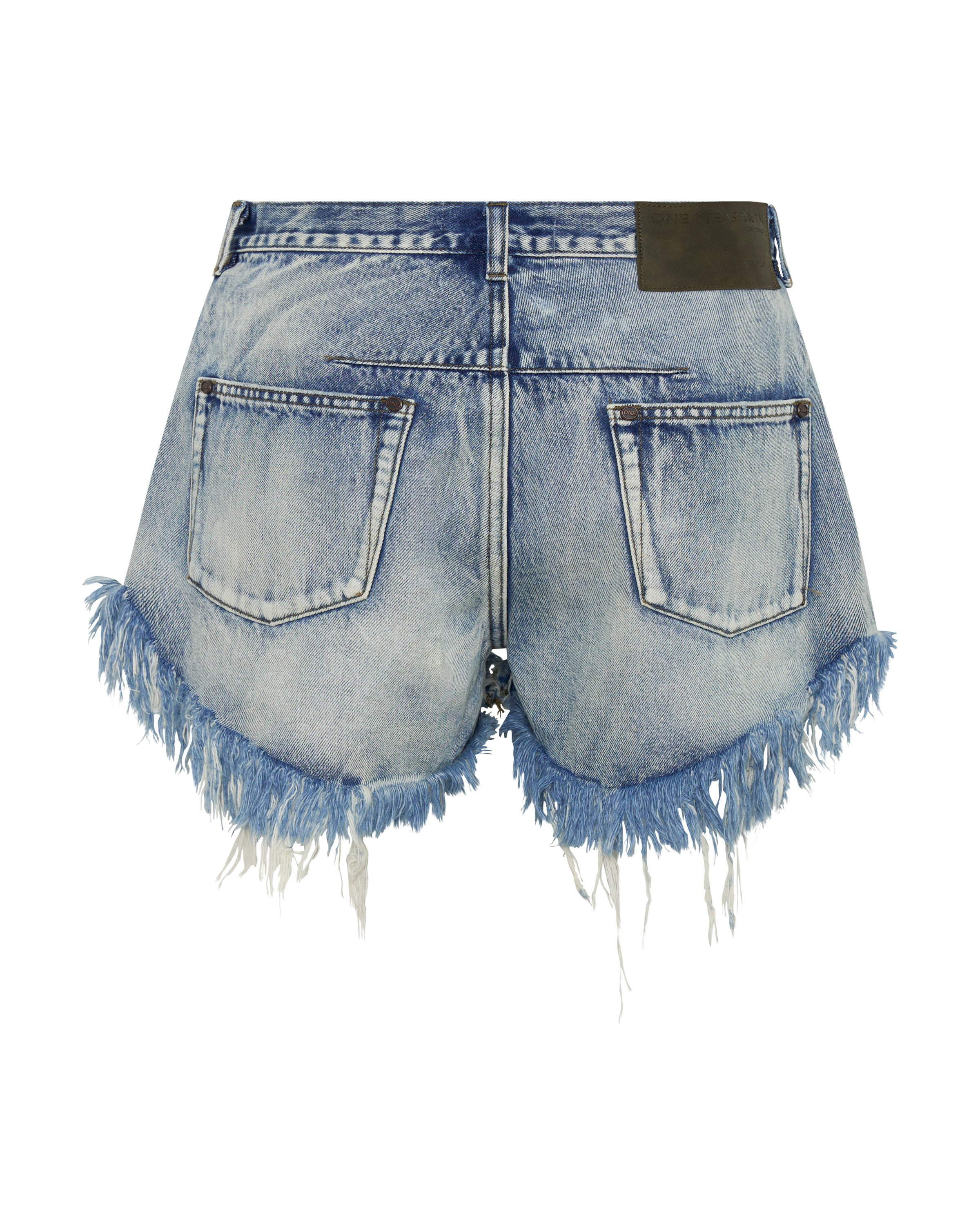 Le Wolves Mid Waist Mid Length Denim Shorts - Salty Dog Blue | One