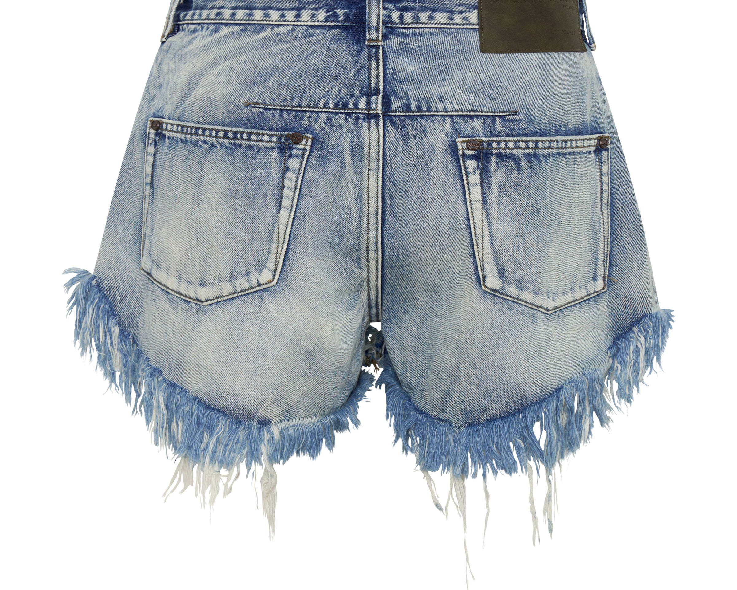 Le Wolves Mid Waist Mid Length Denim Shorts - Salty Dog Blue