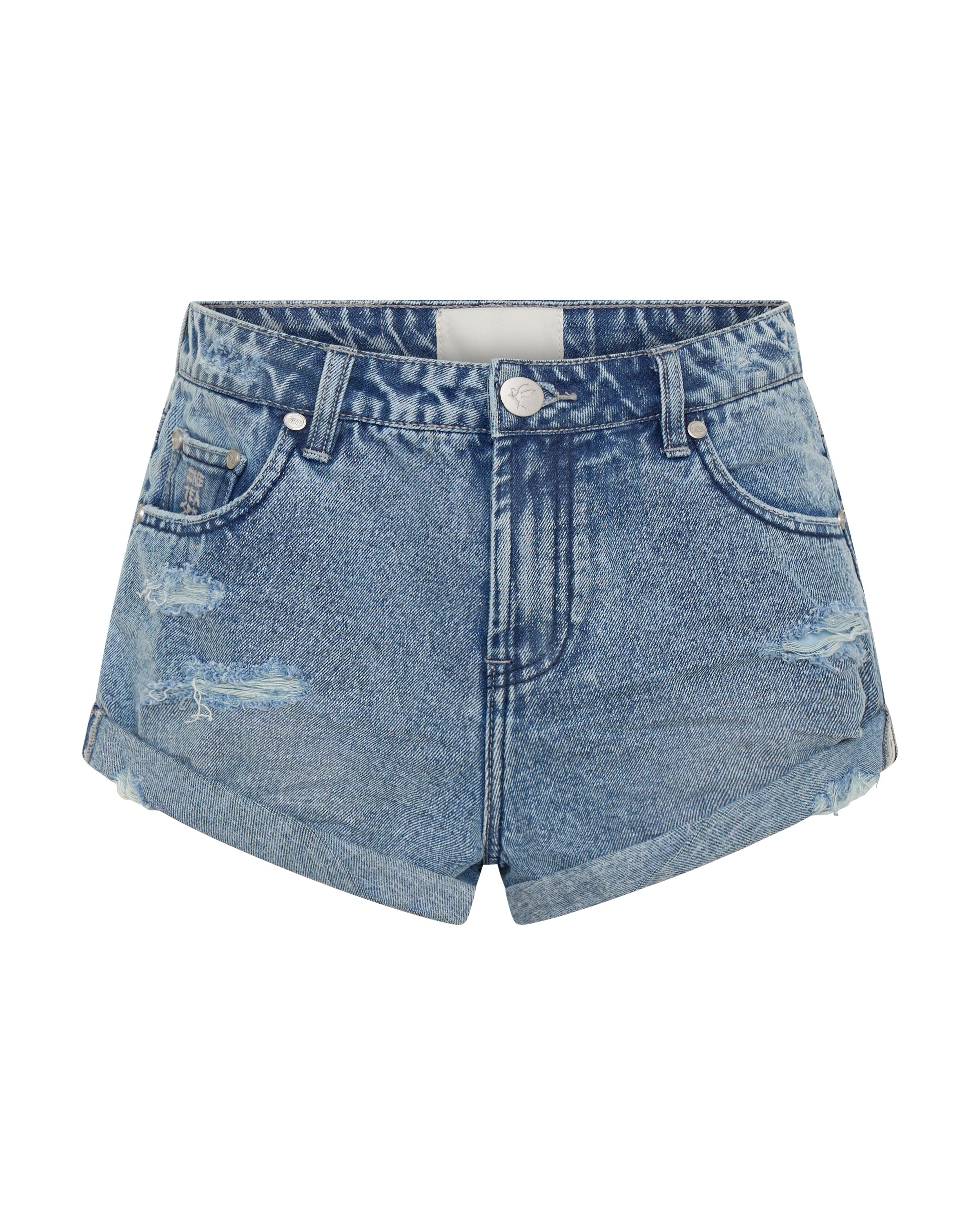 Long Bandits Low Waist Denim Shorts - Salty Dog Blue | One