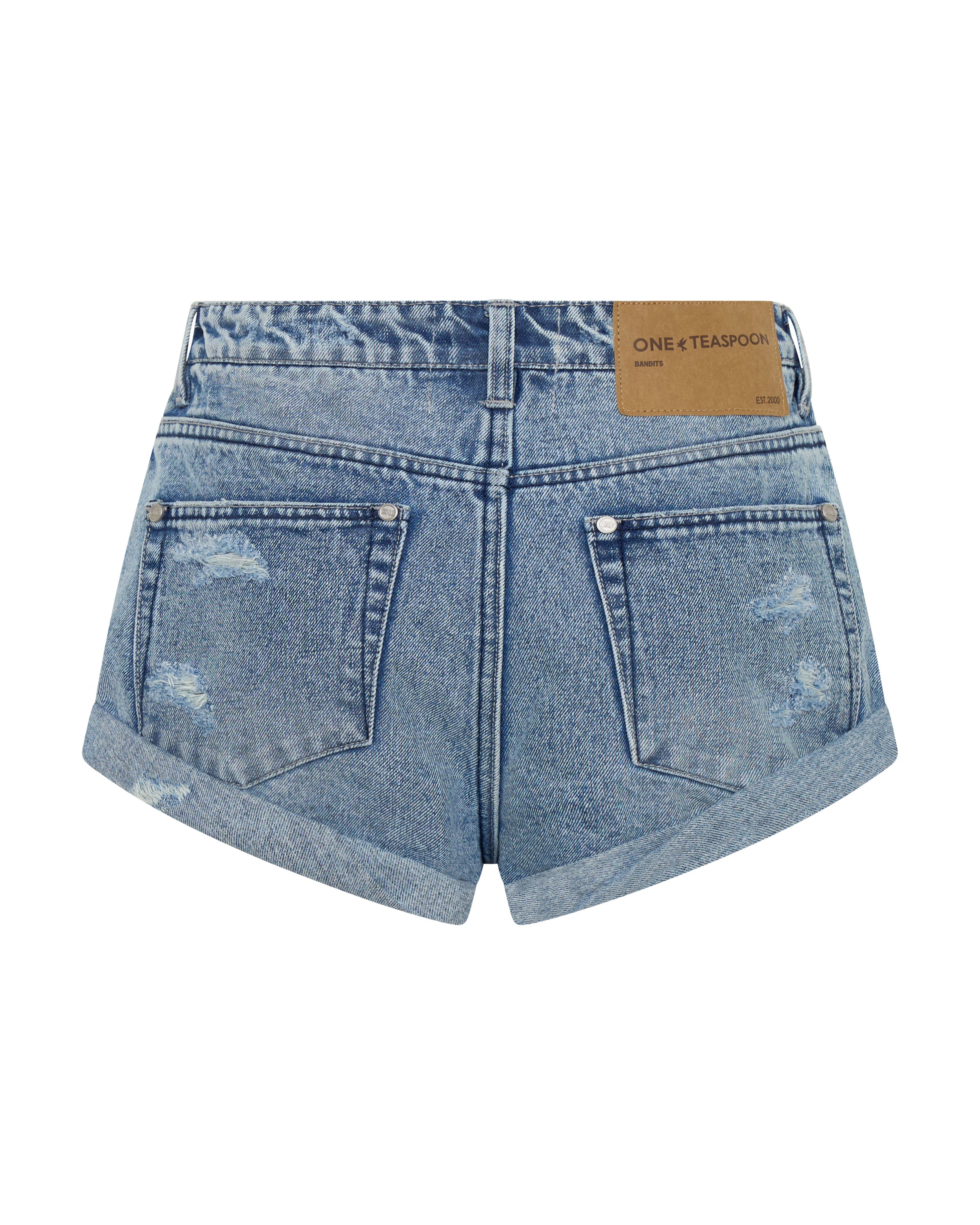 Long Bandits Low Waist Denim Shorts - Salty Dog Blue | One