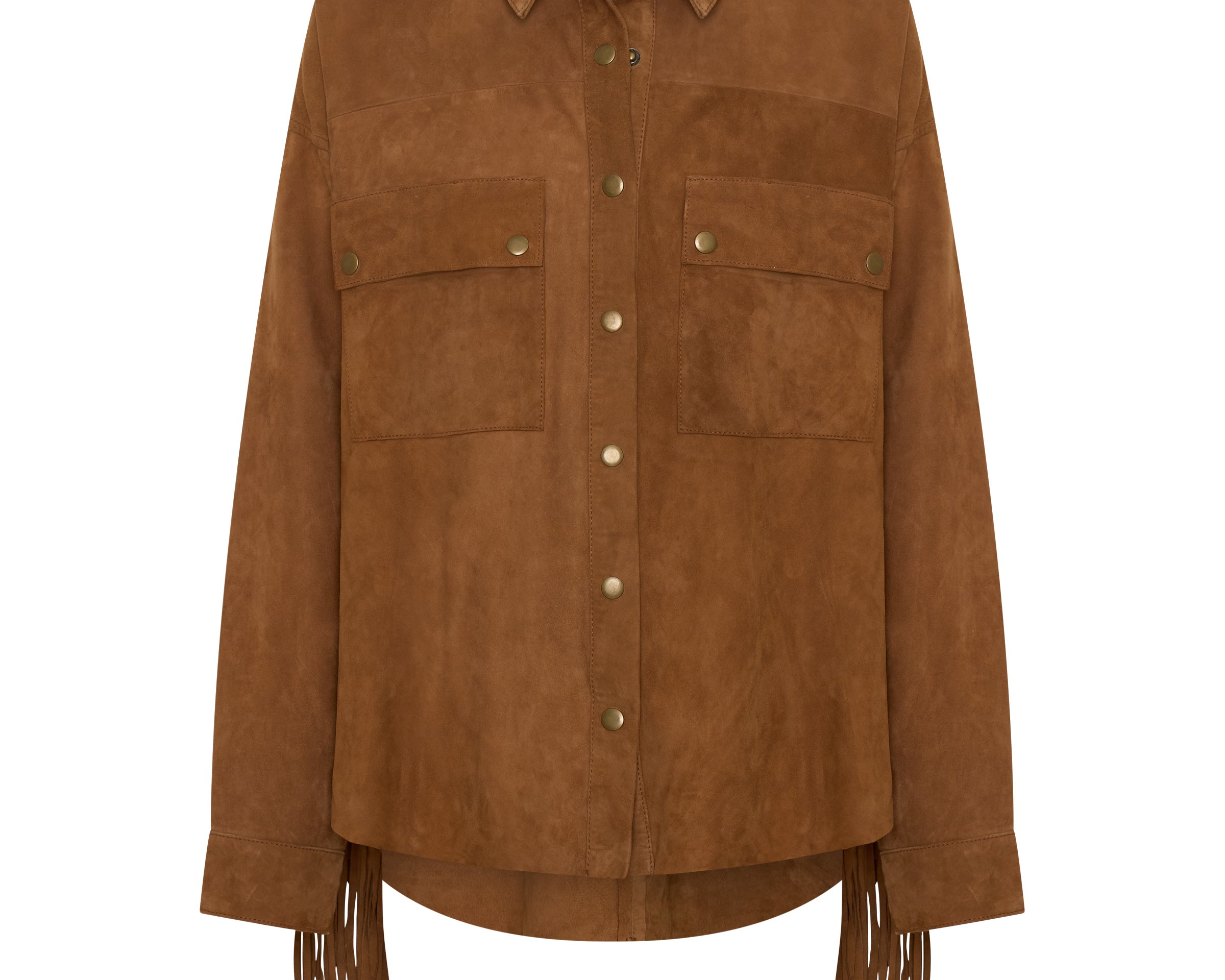 Daria Fringed Suede Jacket - Chestnut