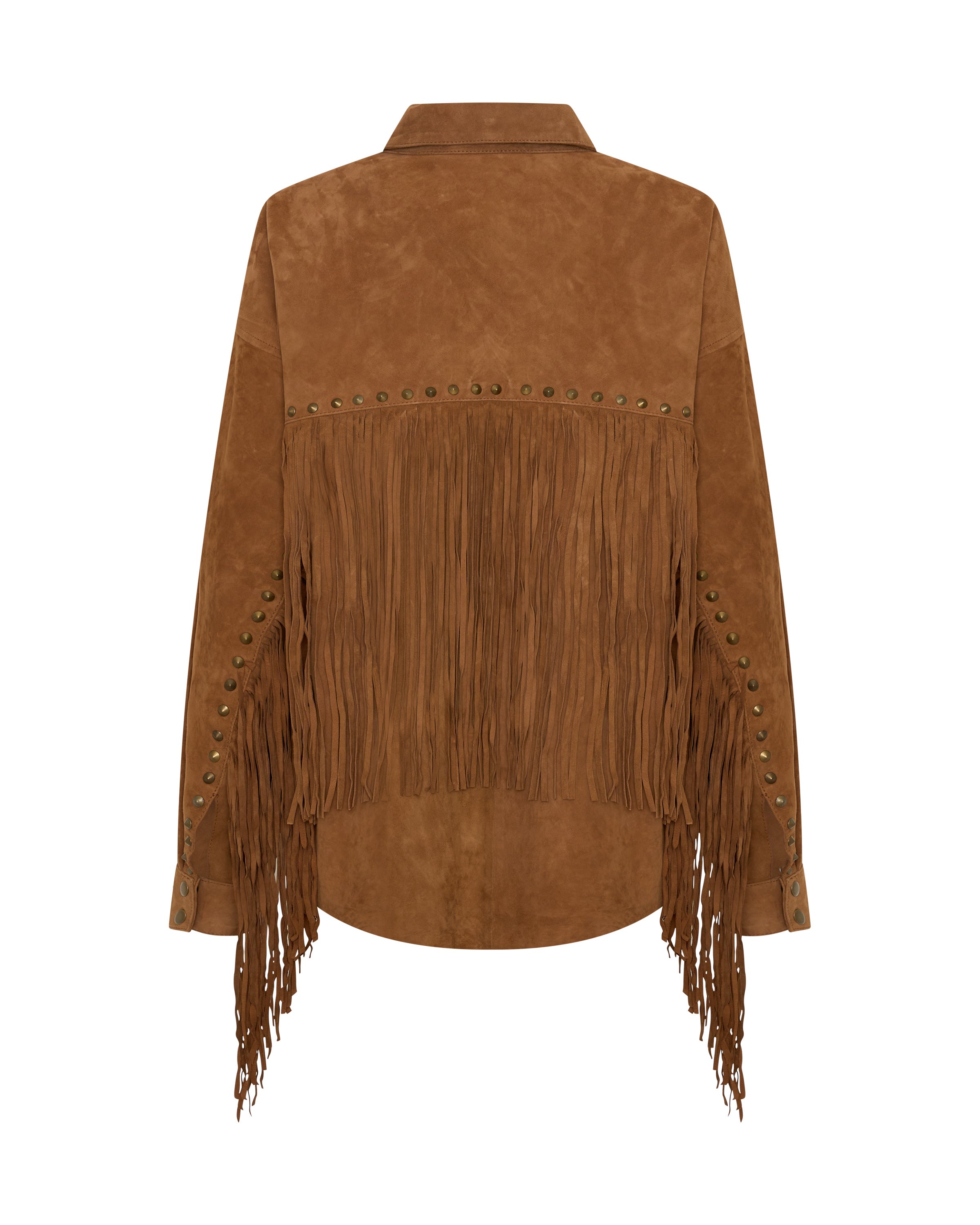 Daria Fringed Suede Jacket - Chestnut | One Teaspoon USA