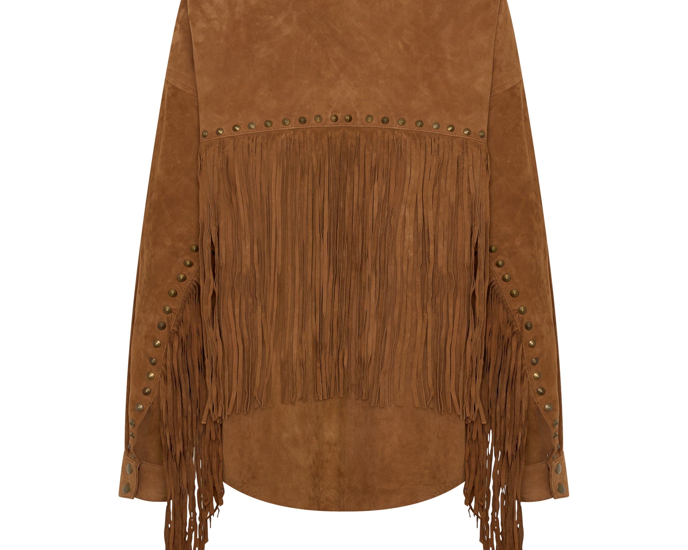 Daria Fringed Suede Jacket - Chestnut