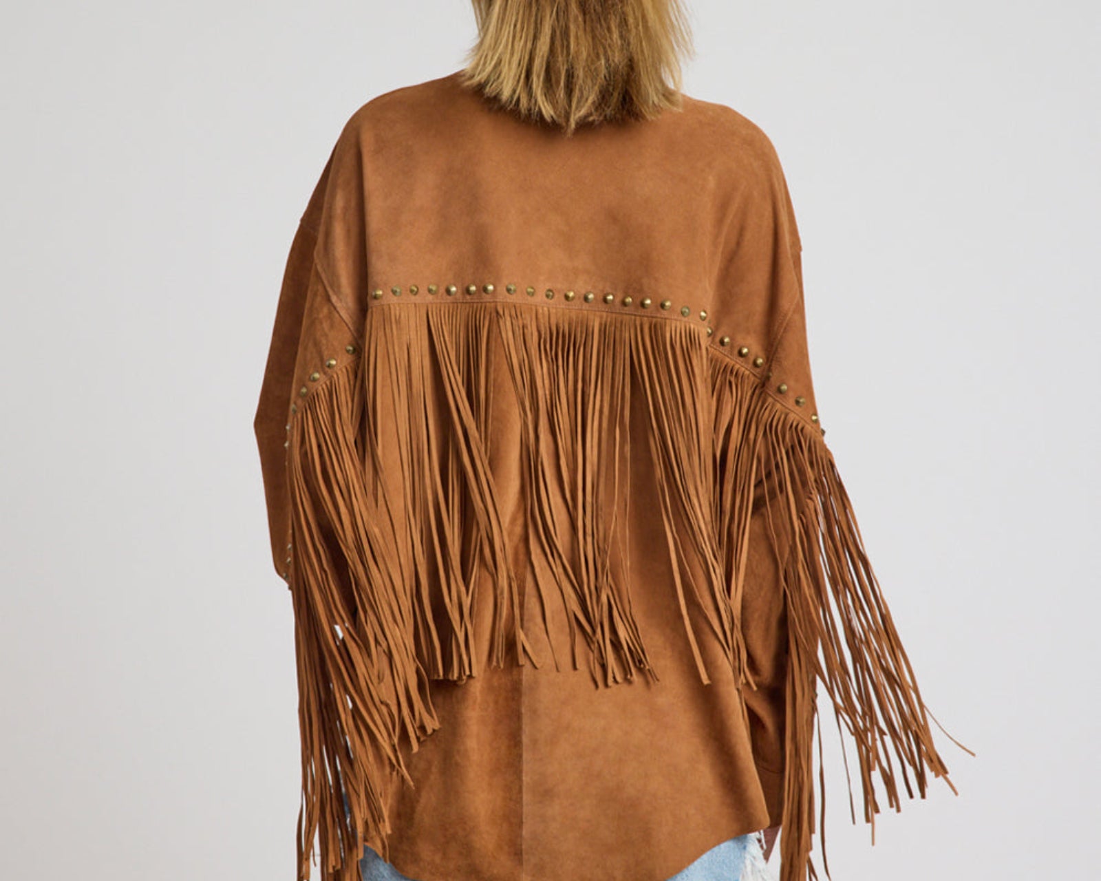 Daria Fringed Suede Jacket - Chestnut