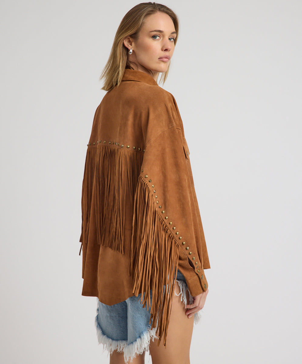 OneTeaSpoon SUEDE DARIAジャケット Daria Fringed Suede Jacket - Chestnut | One Teaspoon USA