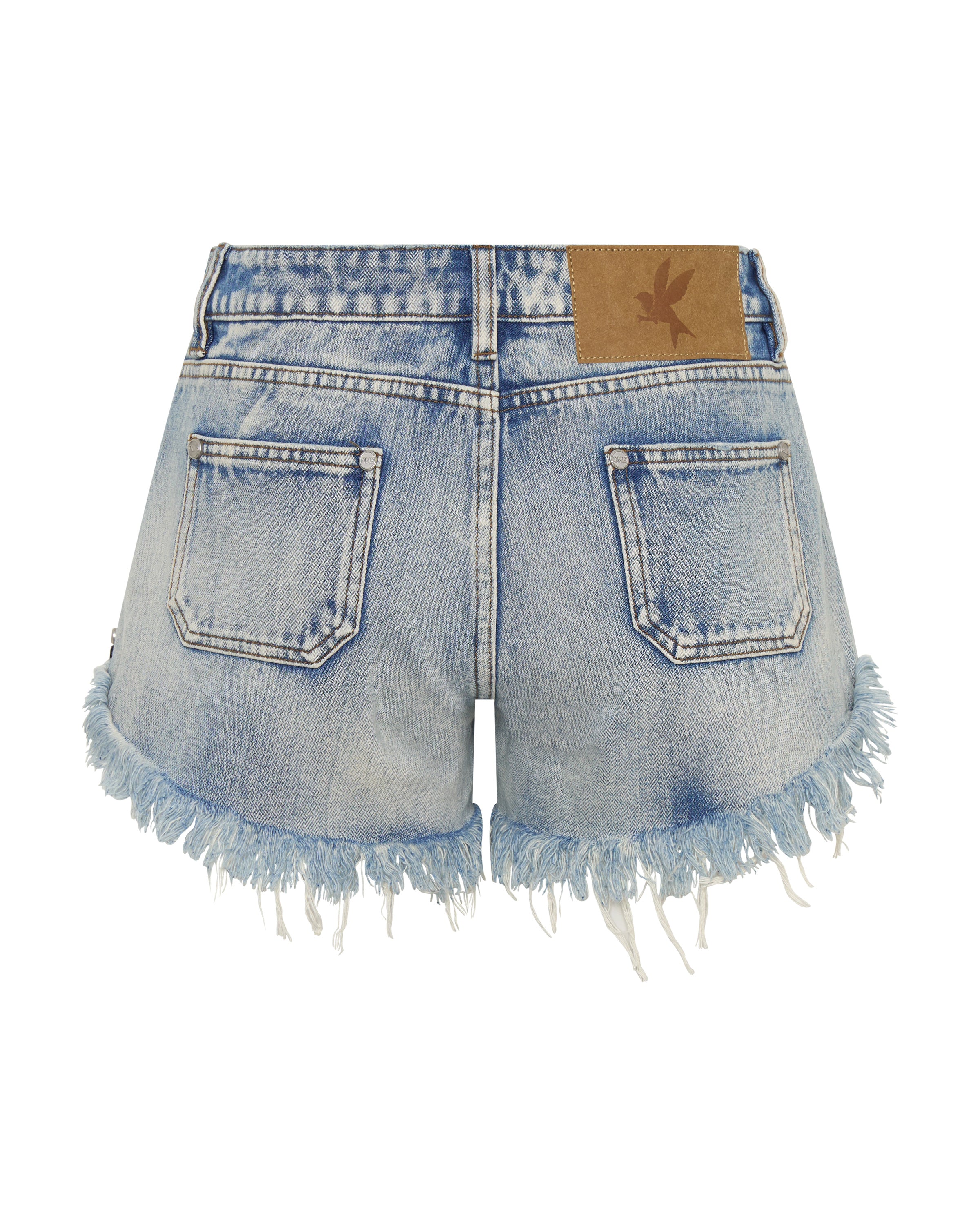 Retro Dukes Low Waist Mini Denim Shorts - Hendrixe Blue | One