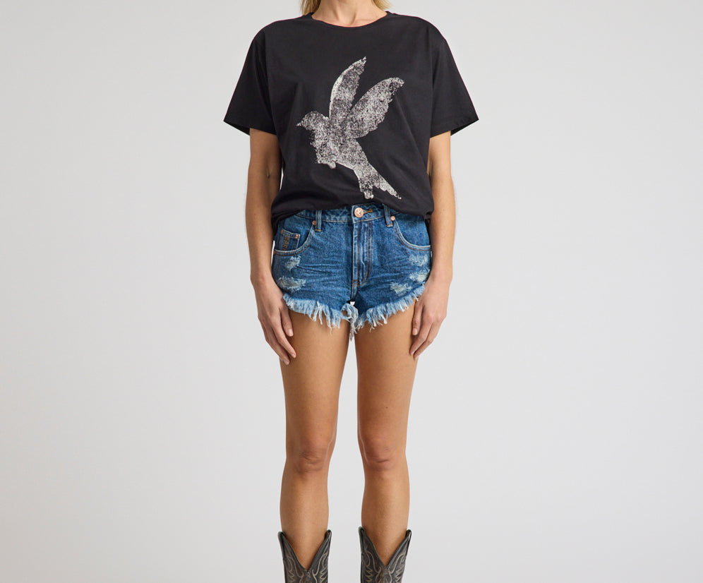 Renegades High Waist Denim Shorts - Badlands Blue