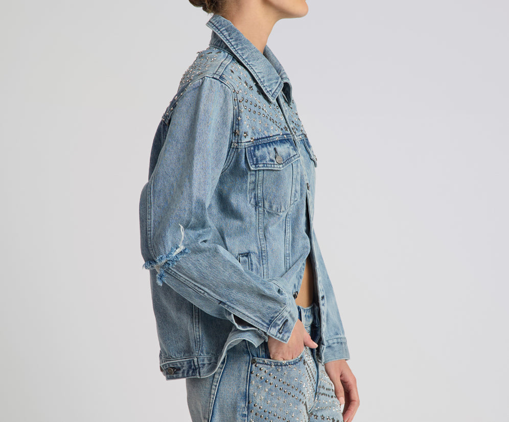 25th Anniversary Limited Edition Trucker Studded Denim Jacket - Salty Dog