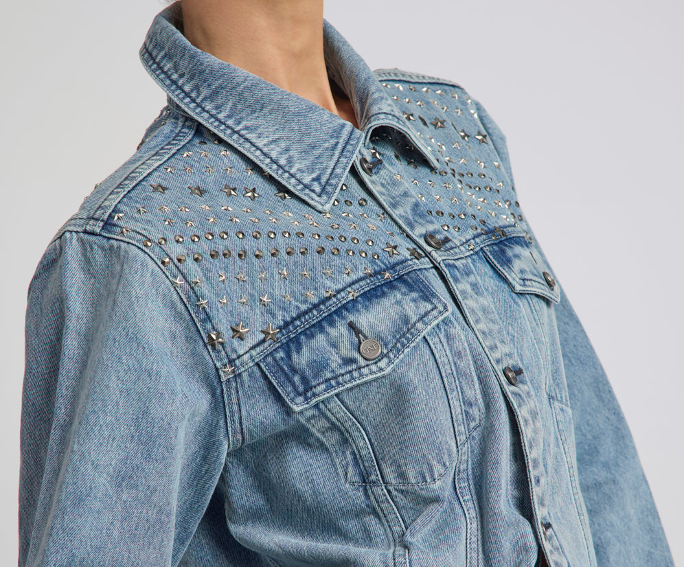25th Anniversary Limited Edition Trucker Studded Denim Jacket - Salty Dog