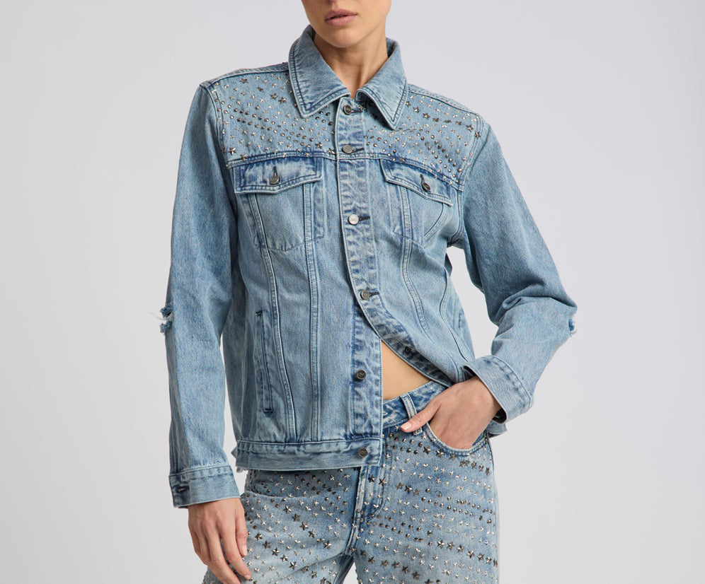 25th Anniversary Limited Edition Trucker Studded Denim Jacket - Salty Dog