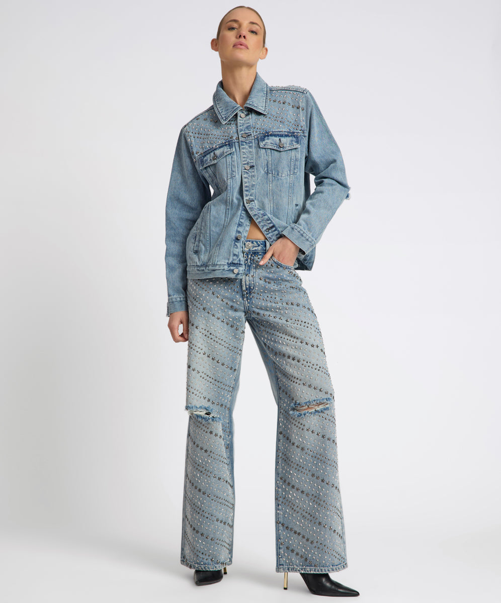Sydney's Picks 25th Anniversary Limited Edition Trucker Studded Denim Jacket - Salty Dog
