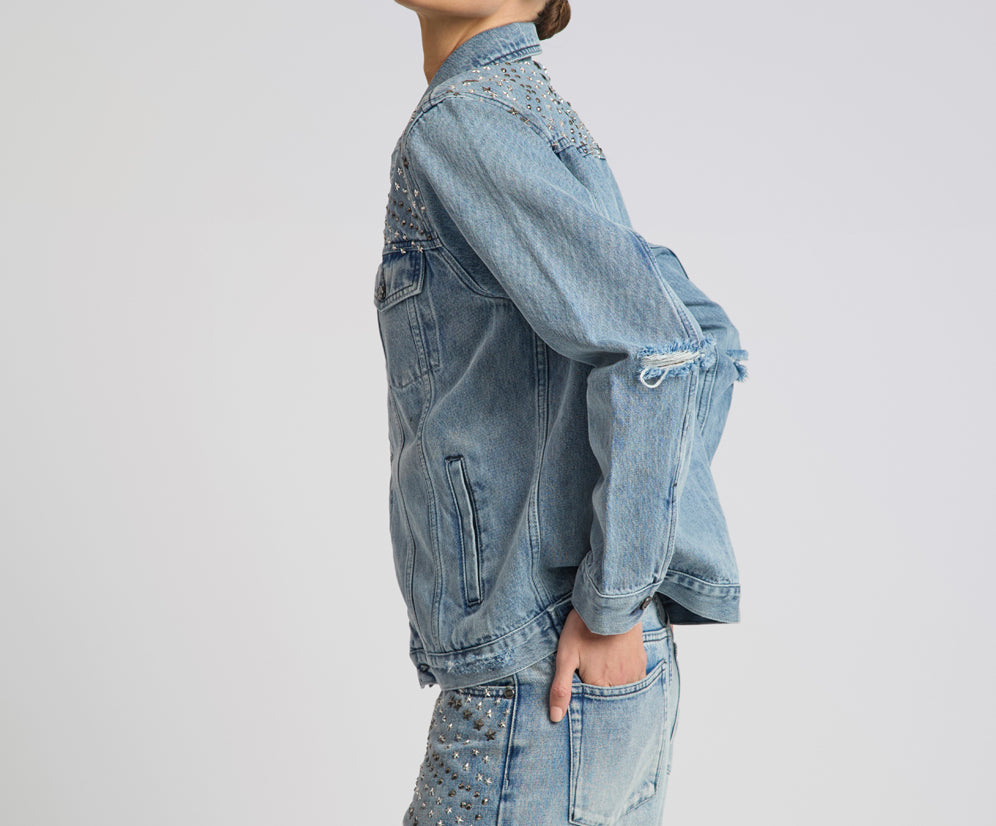 25th Anniversary Limited Edition Trucker Studded Denim Jacket - Salty Dog