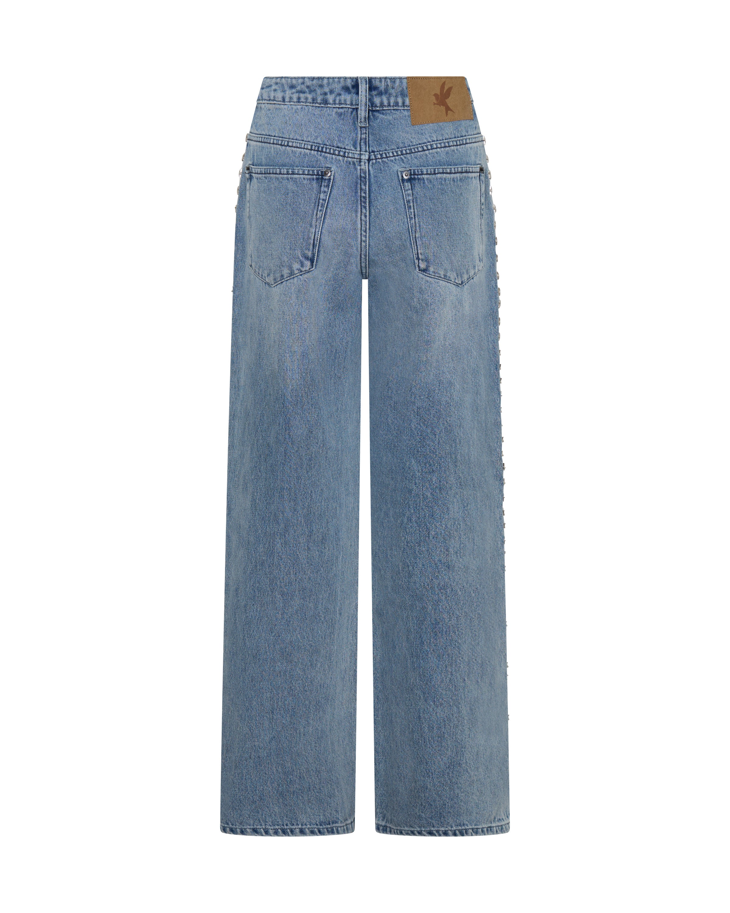 25th Anniversary Jackson Mid Waist Wide Leg Studded Denim