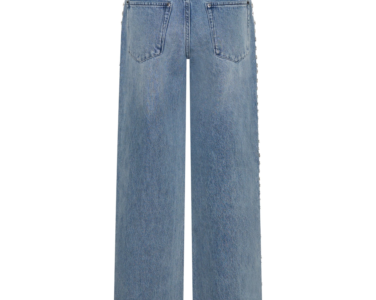 25th Anniversary Jackson Mid Waist Wide Leg Studded Denim Jeans - Salty Dog