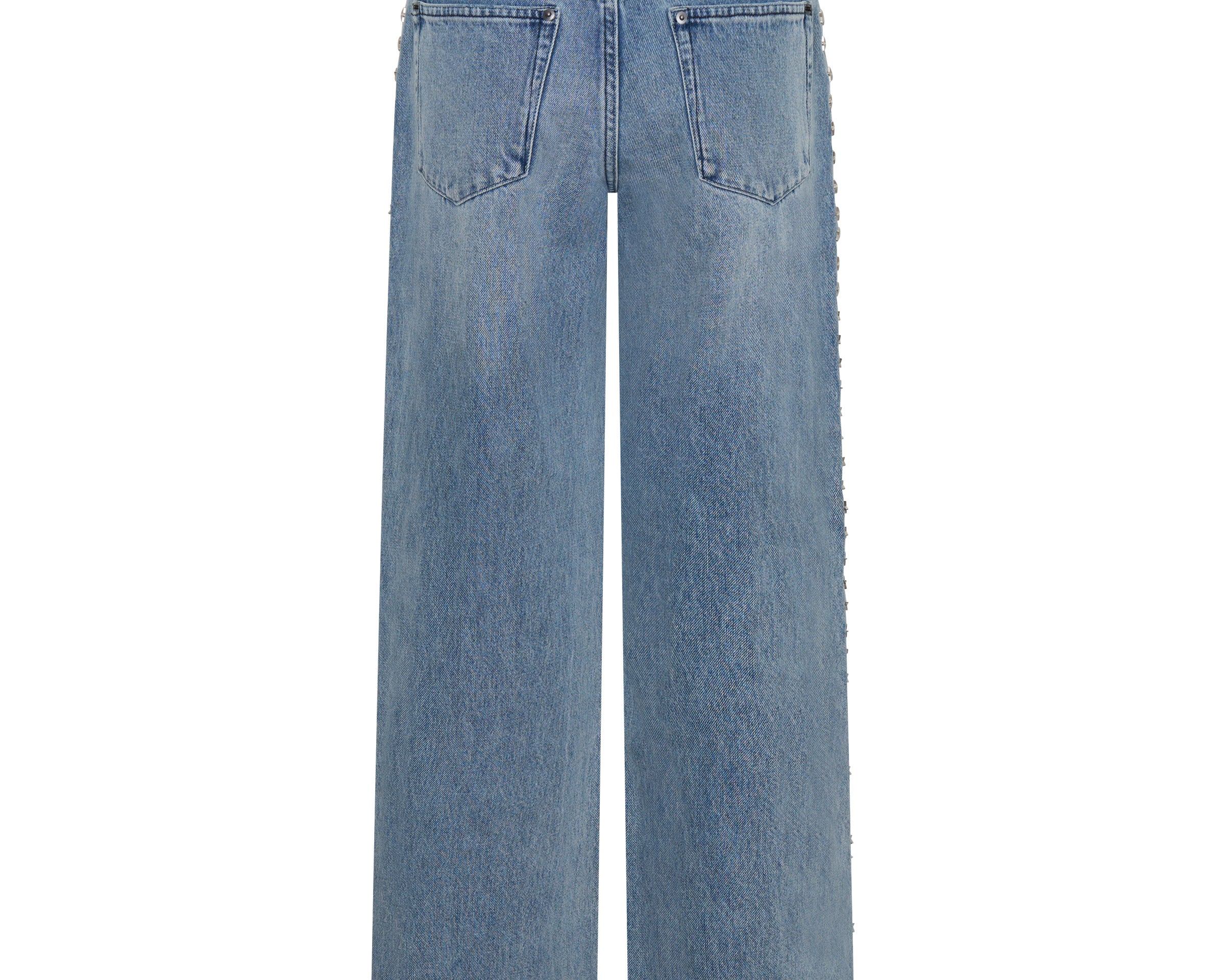 25th Anniversary Jackson Mid Waist Wide Leg Studded Denim Jeans - Salty Dog