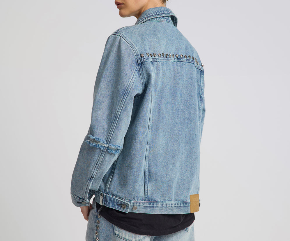 25th Anniversary Trucker Studded Denim Jacket - Salty Dog
