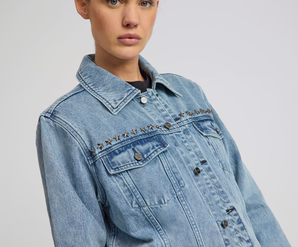 25th Anniversary Trucker Studded Denim Jacket - Salty Dog