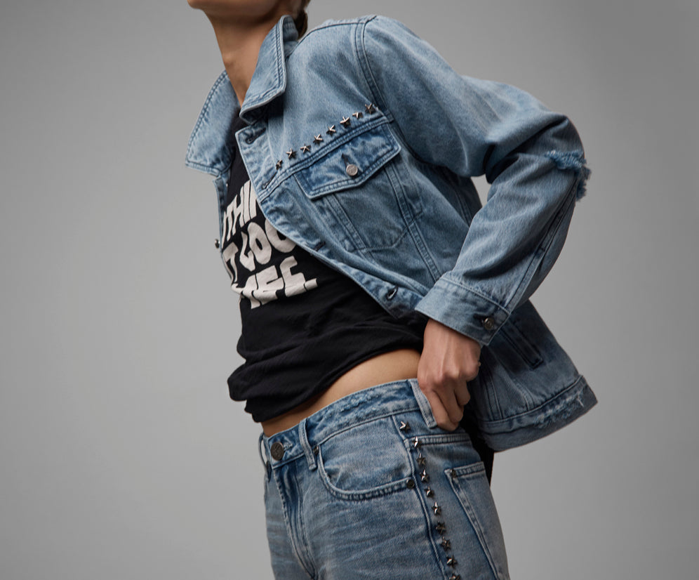 25th Anniversary Trucker Studded Denim Jacket - Salty Dog