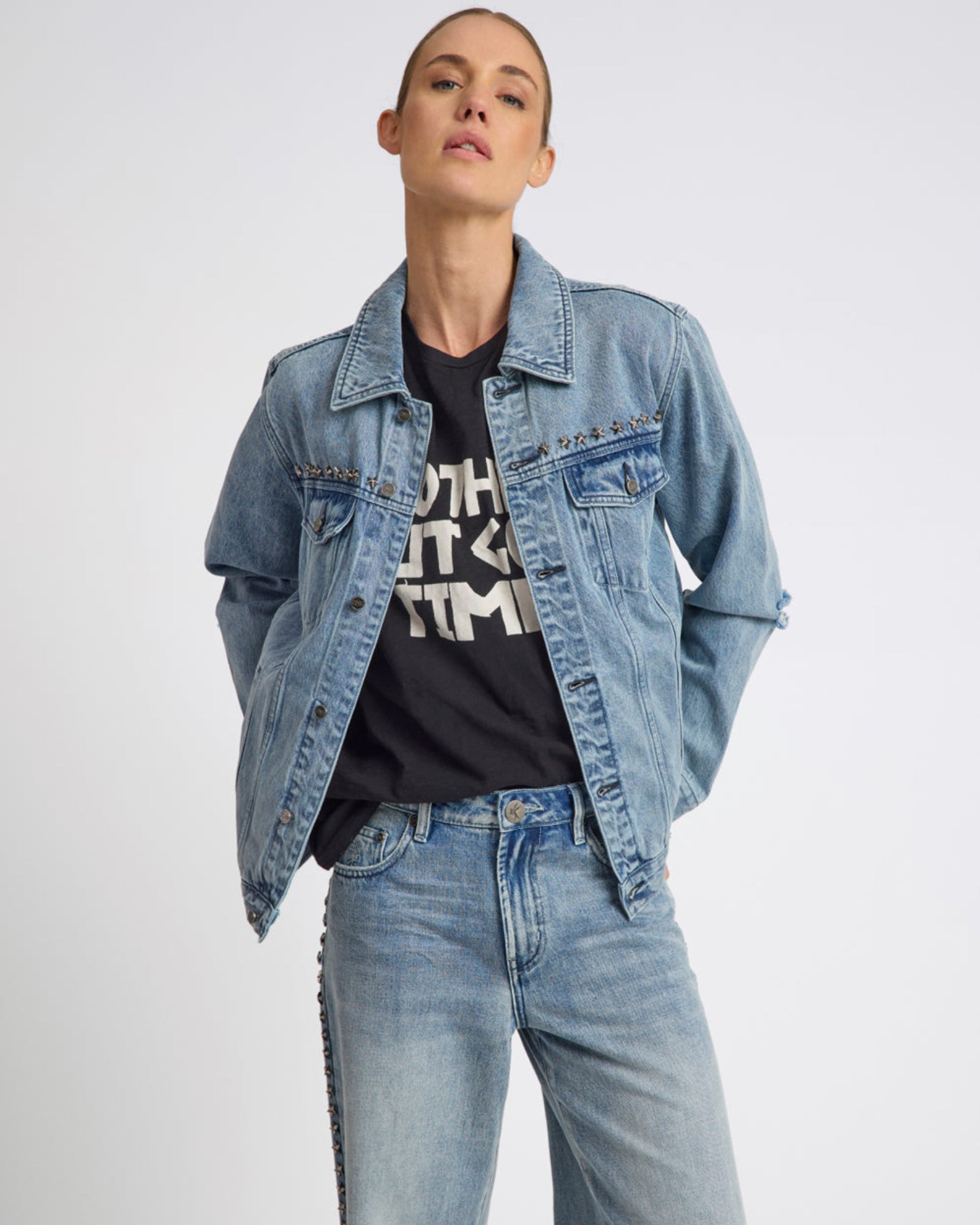 25Th Anniversary Trucker Studded Denim Jacket - Salty Dog | One