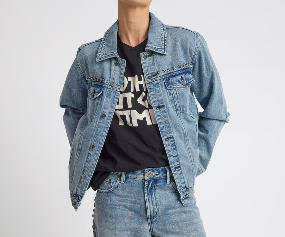 25th Anniversary Trucker Studded Denim Jacket - Salty Dog