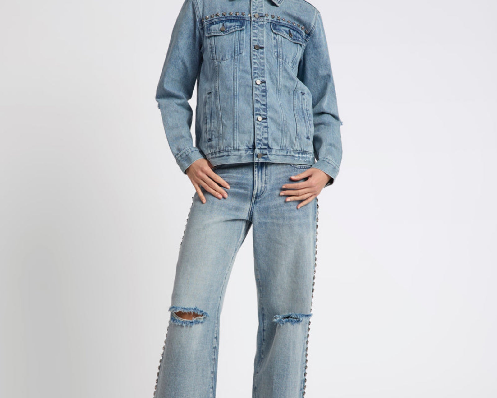 25th Anniversary Trucker Studded Denim Jacket - Salty Dog