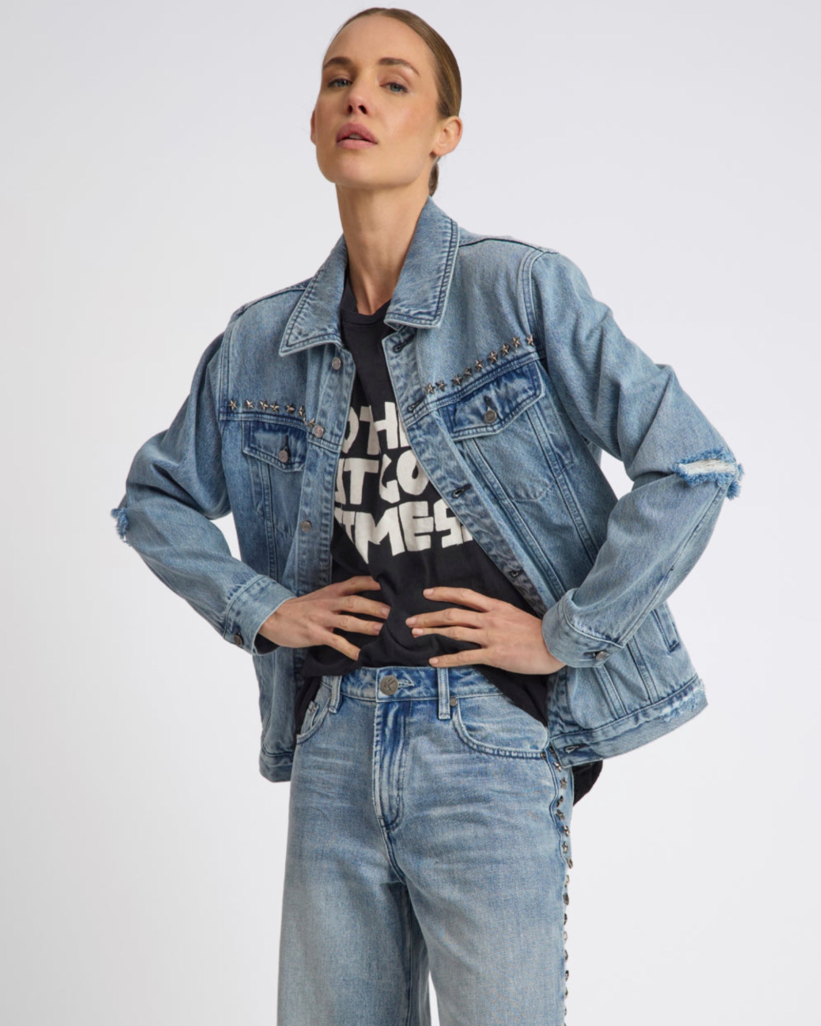 25Th Anniversary Trucker Studded Denim Jacket - Salty Dog | One