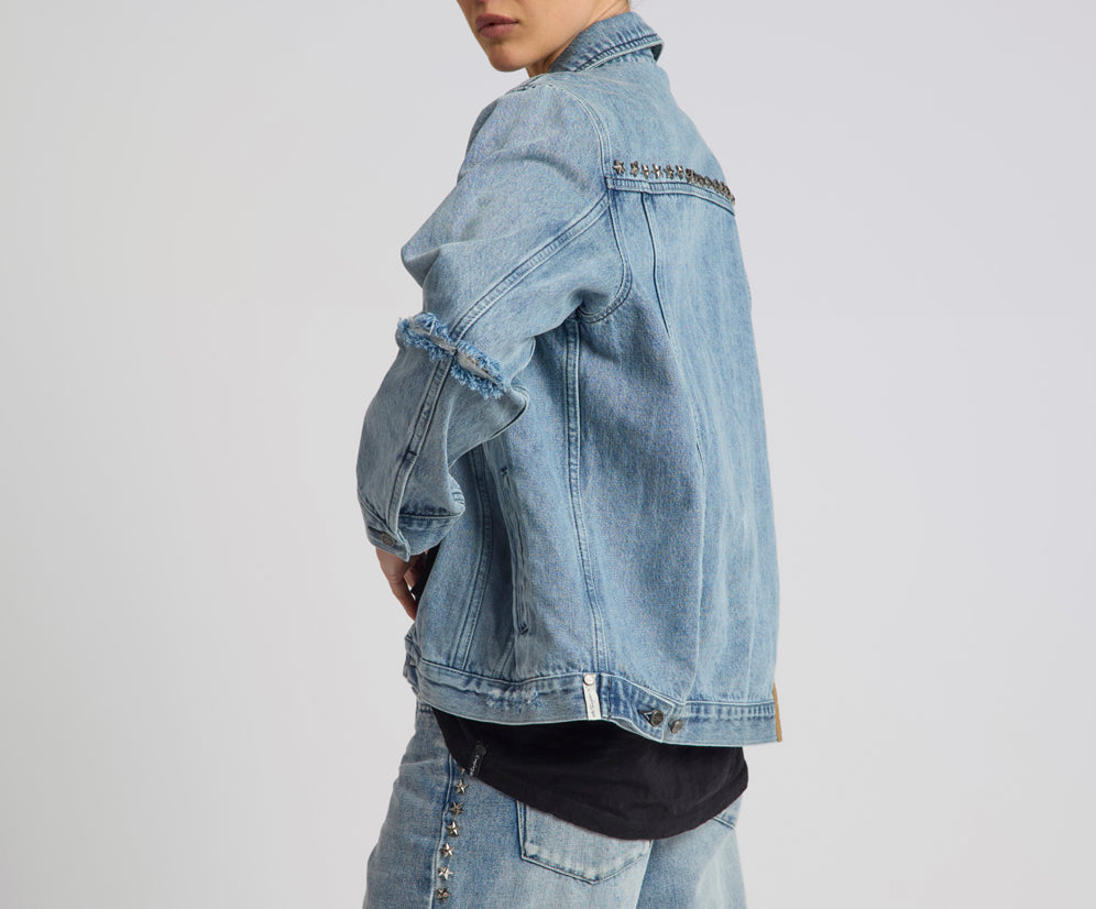 25th Anniversary Trucker Studded Denim Jacket - Salty Dog